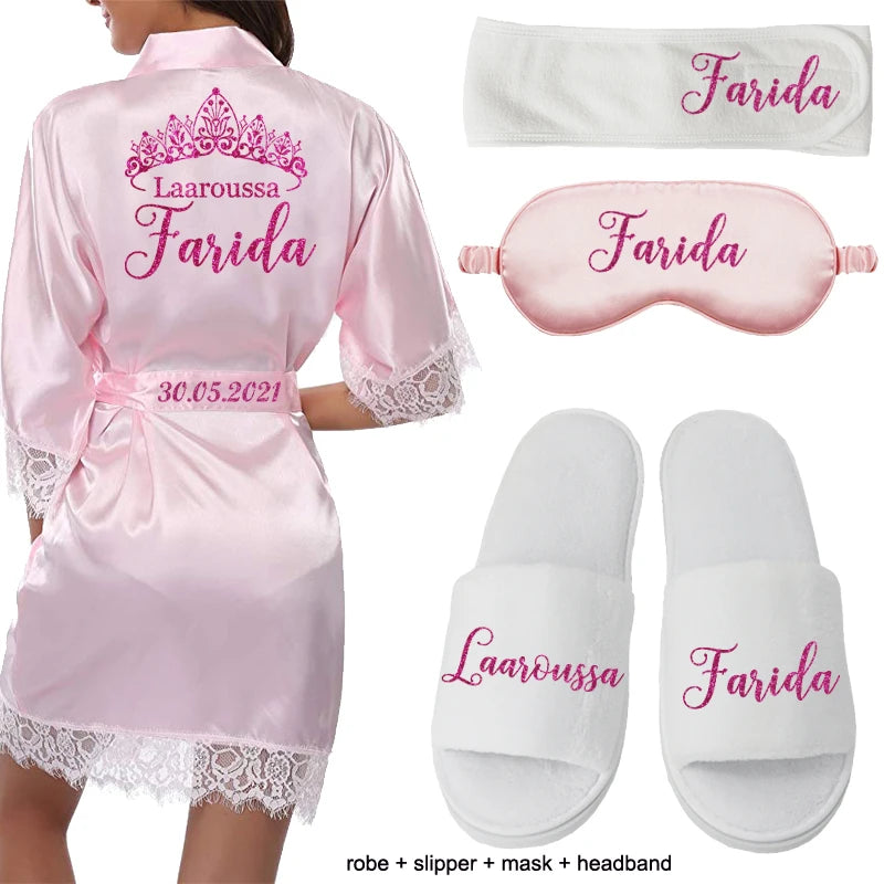 Classy White Lace Bridal Robe