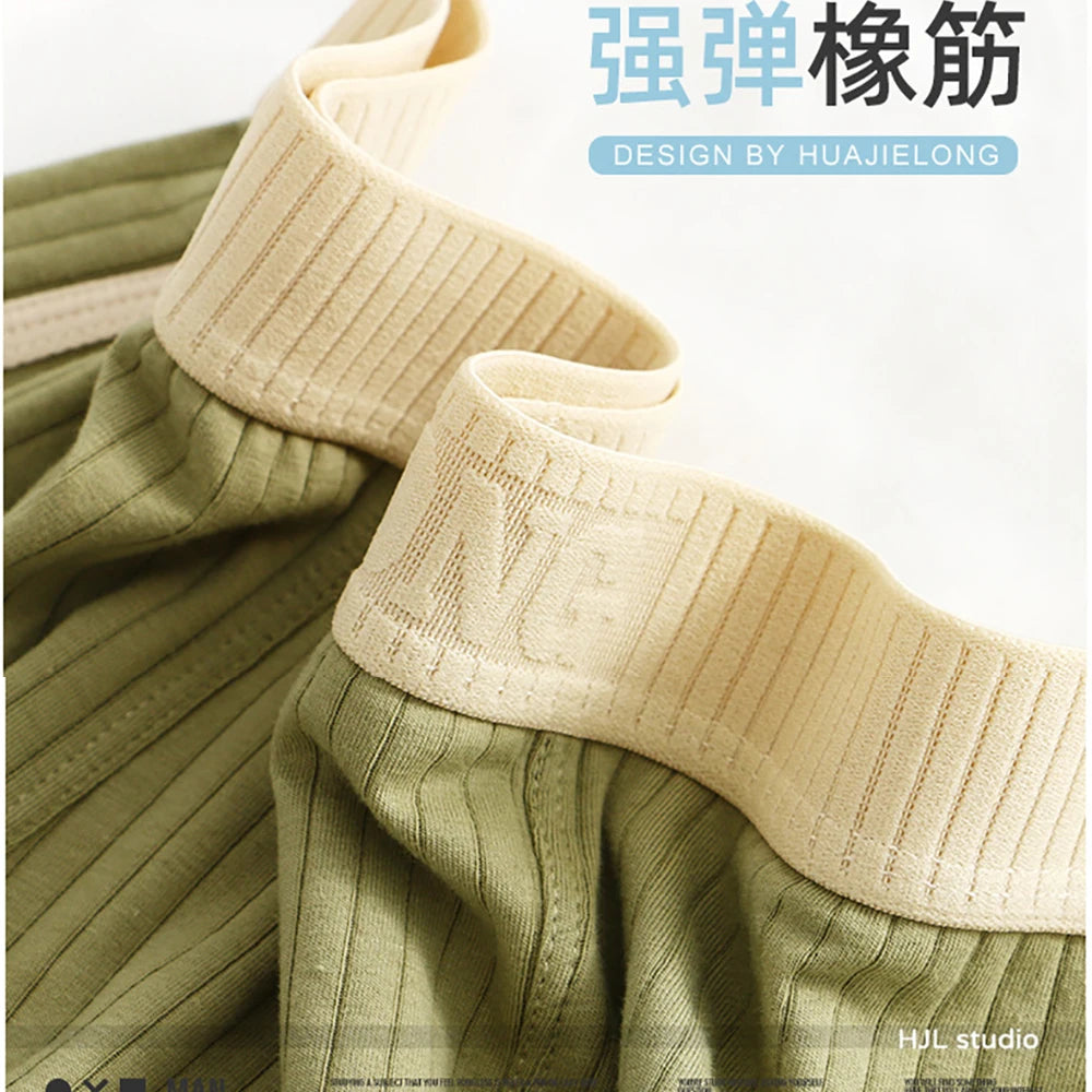 Men's Breathable Cotton Boxers with Stylish Stripes