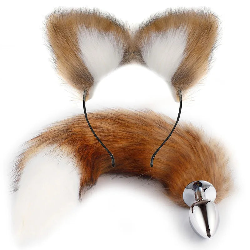 Fox Pigtail Anal Plug and BDSM Cat Ears