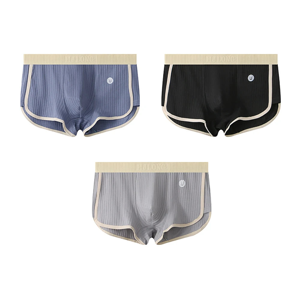 Men's Breathable Cotton Boxers with Stylish Stripes