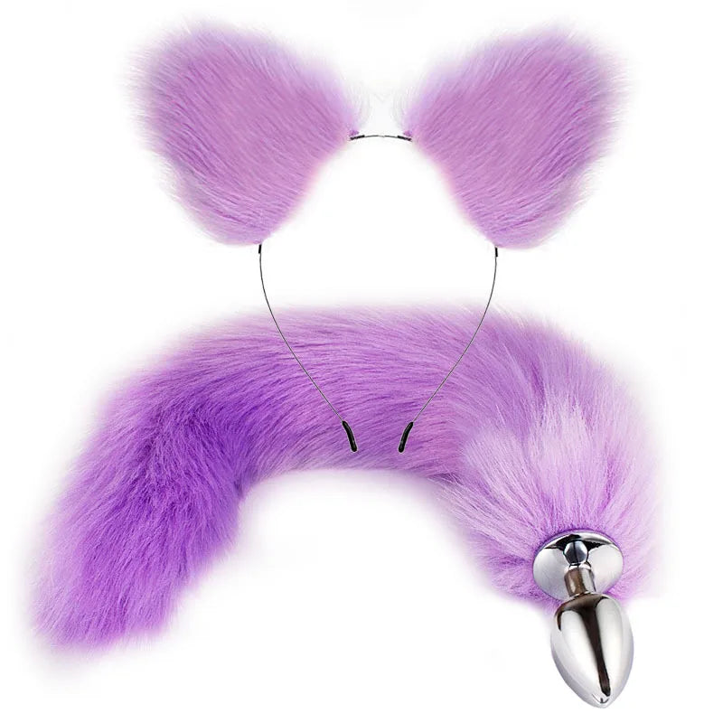 Fox Pigtail Anal Plug and BDSM Cat Ears