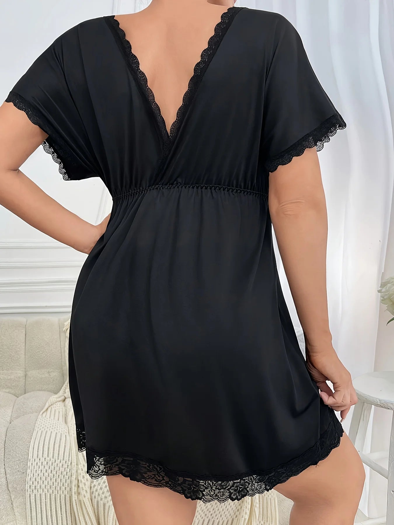 Sexy Floral Lace Patchwork Sleepwear