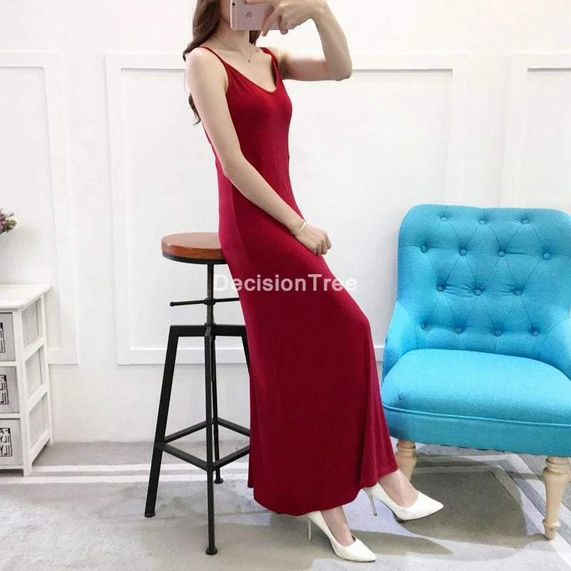 Sexy Strap Full Slips Long Underdress
