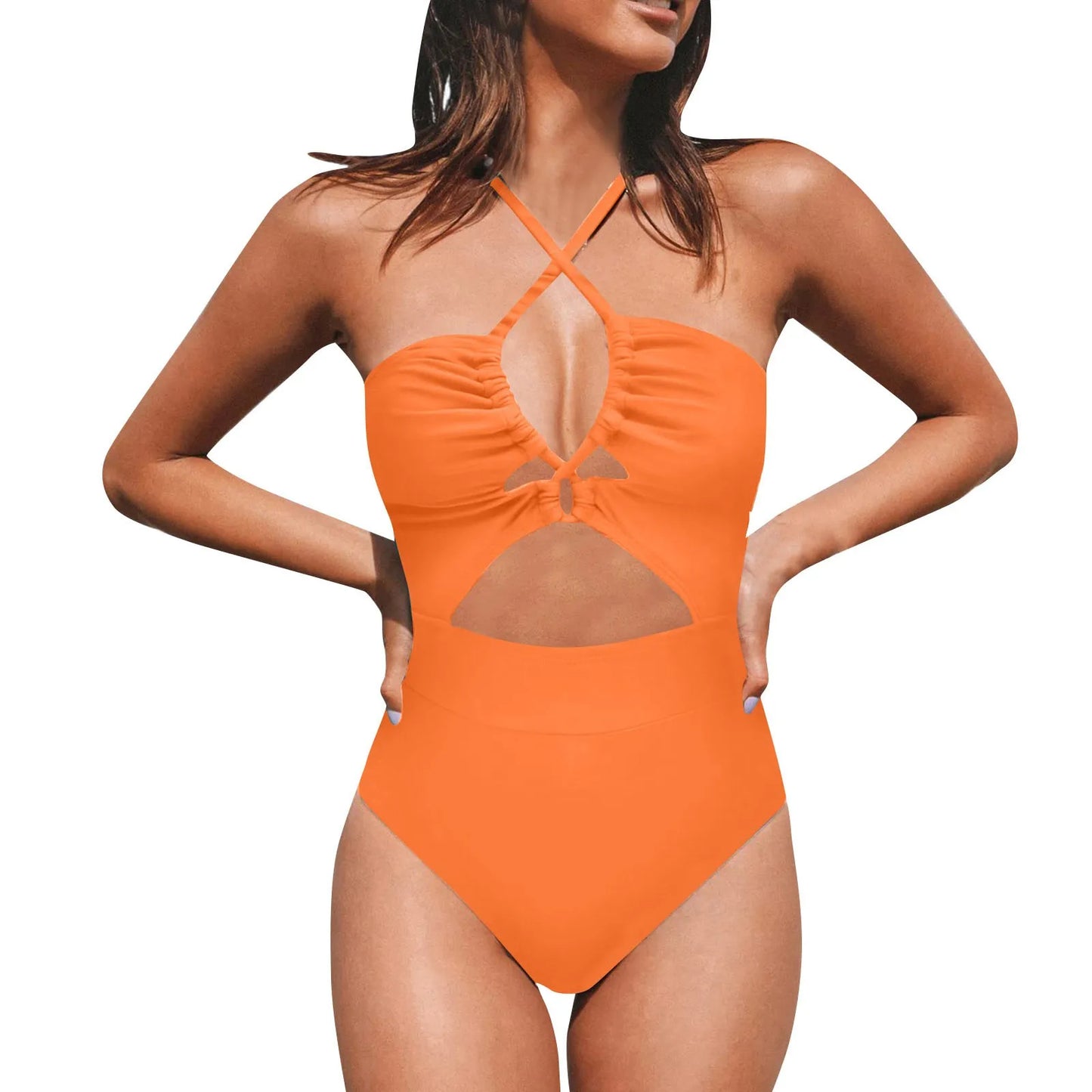 Cut Out One-Piece Backless Swimsuit