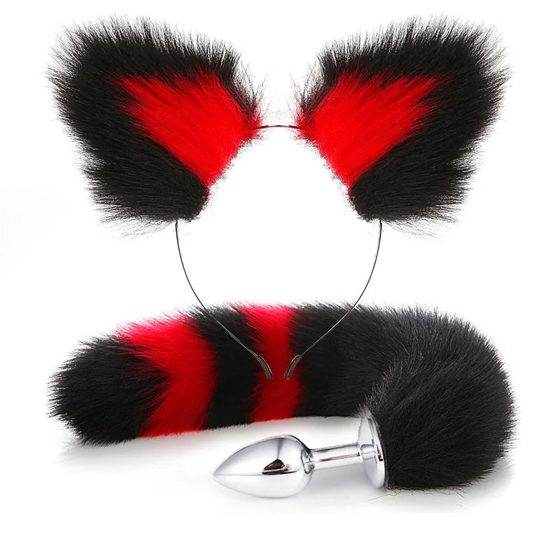 Fox Pigtail Anal Plug and BDSM Cat Ears
