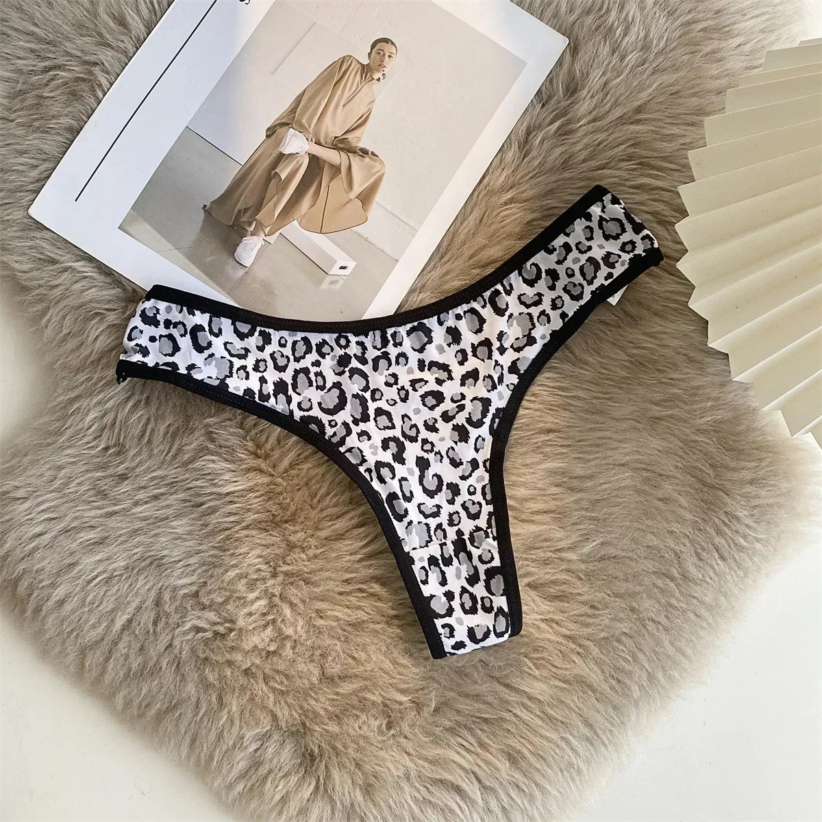 Leopard Lace Low Waist Thong