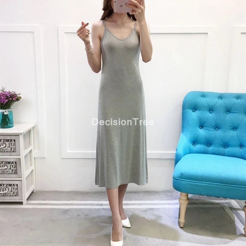 Sexy Strap Full Slips Long Underdress