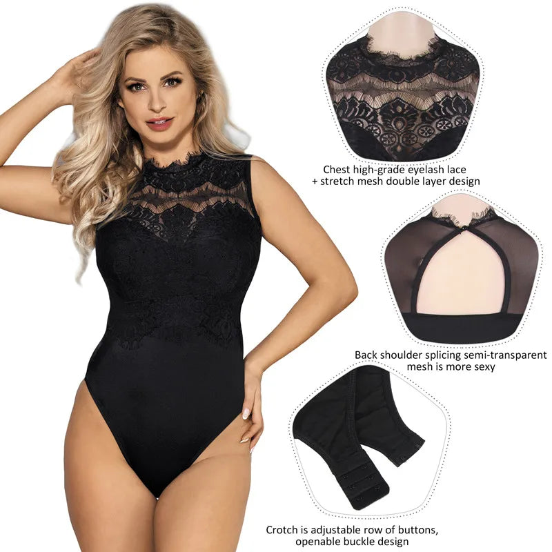 Sexy Lace Cut Out Bodysuit Lingerie