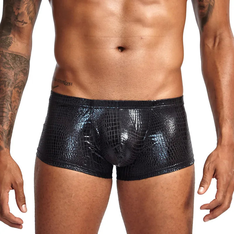 Snake Skin Imitation Leather Boxers