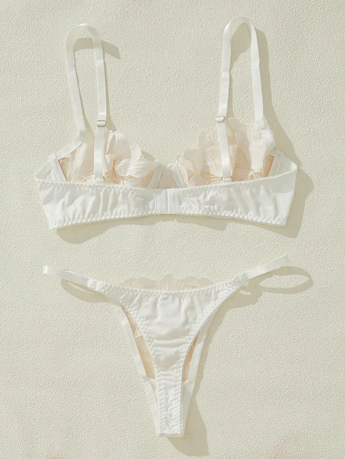 White Floral Lace Sexy Ultra-thin Bridal Lingerie