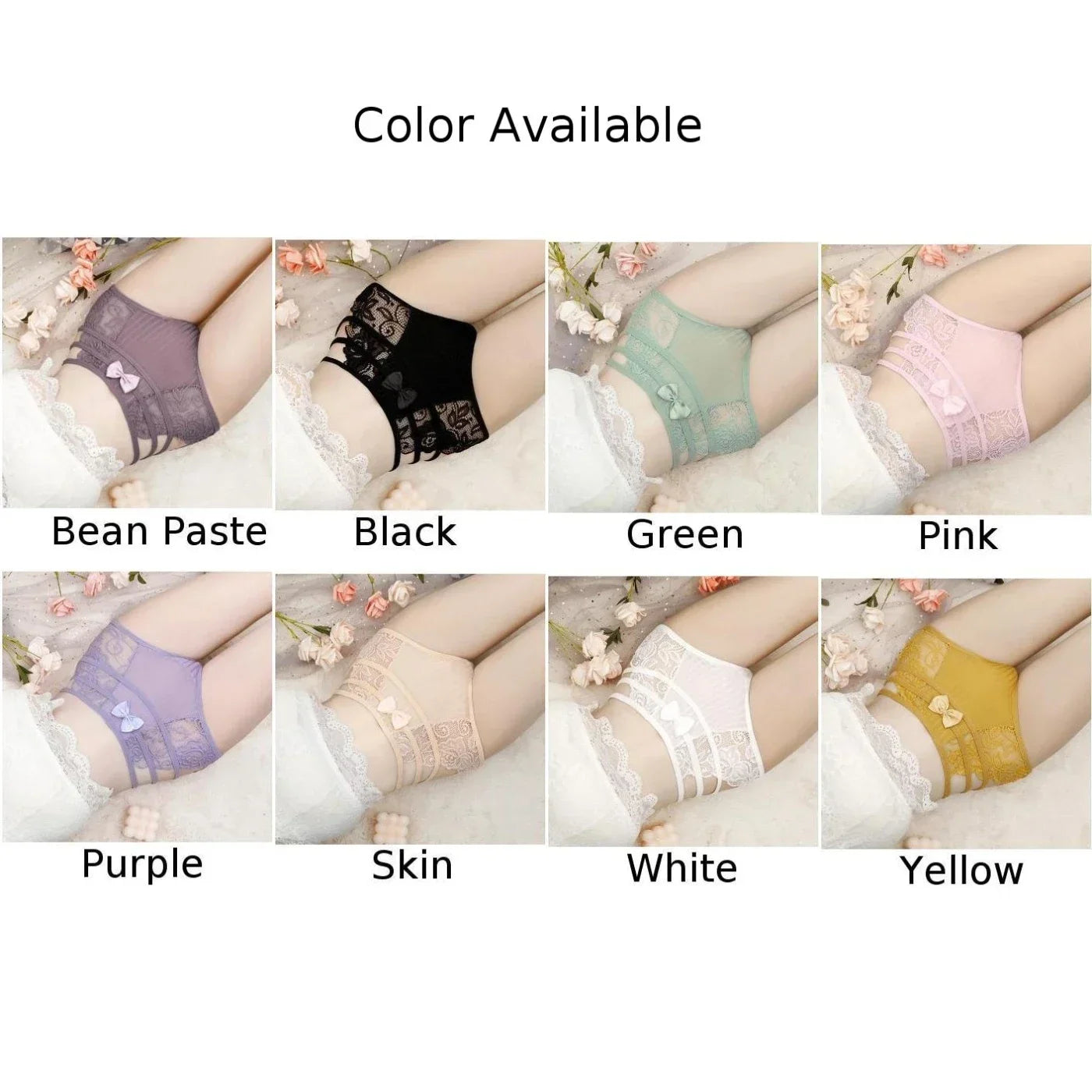 Elegant Lace High Waist Cotton Panties for Women