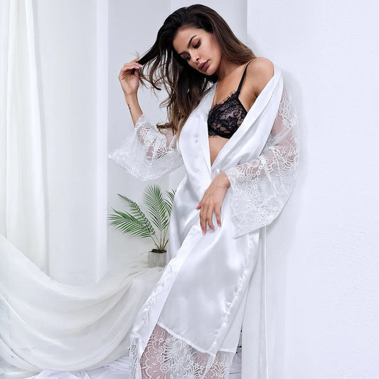 Satin Long Kimono
