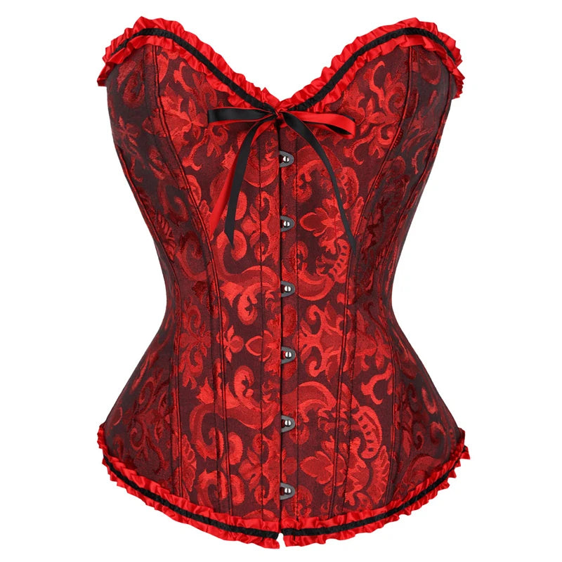 Plus Size Push Up Faux Leather Corset