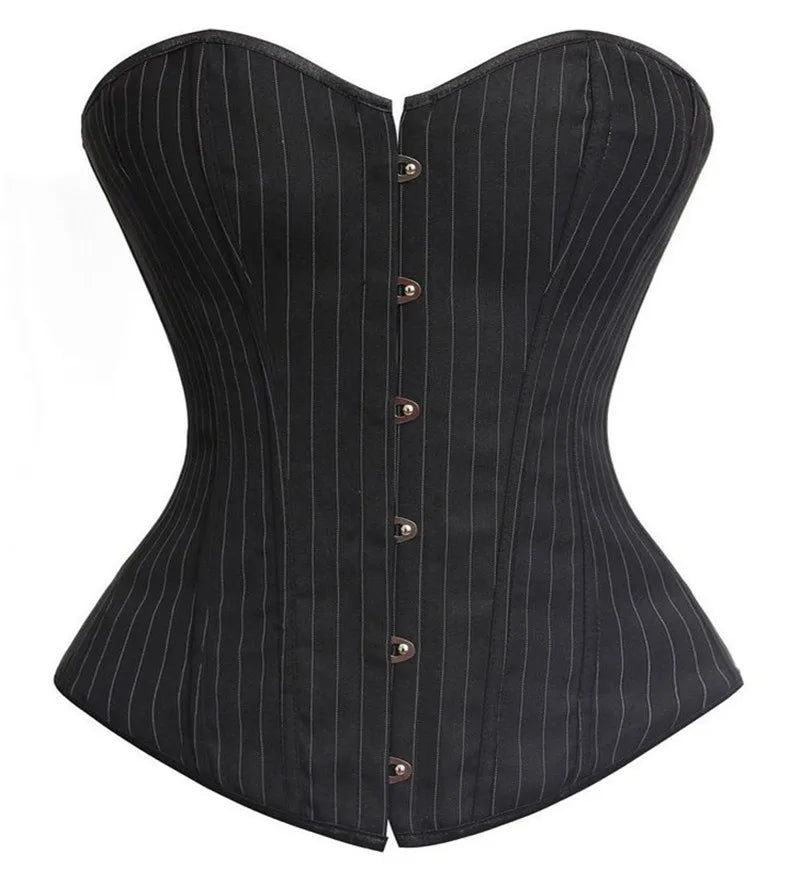 Punk Style Push Up Faux Leather Corset With Zip