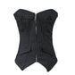 Punk Style Push Up Faux Leather Corset With Zip