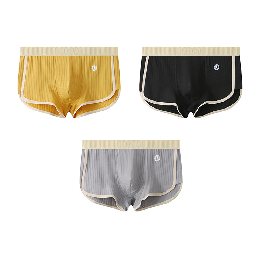 Men's Breathable Cotton Boxers with Stylish Stripes