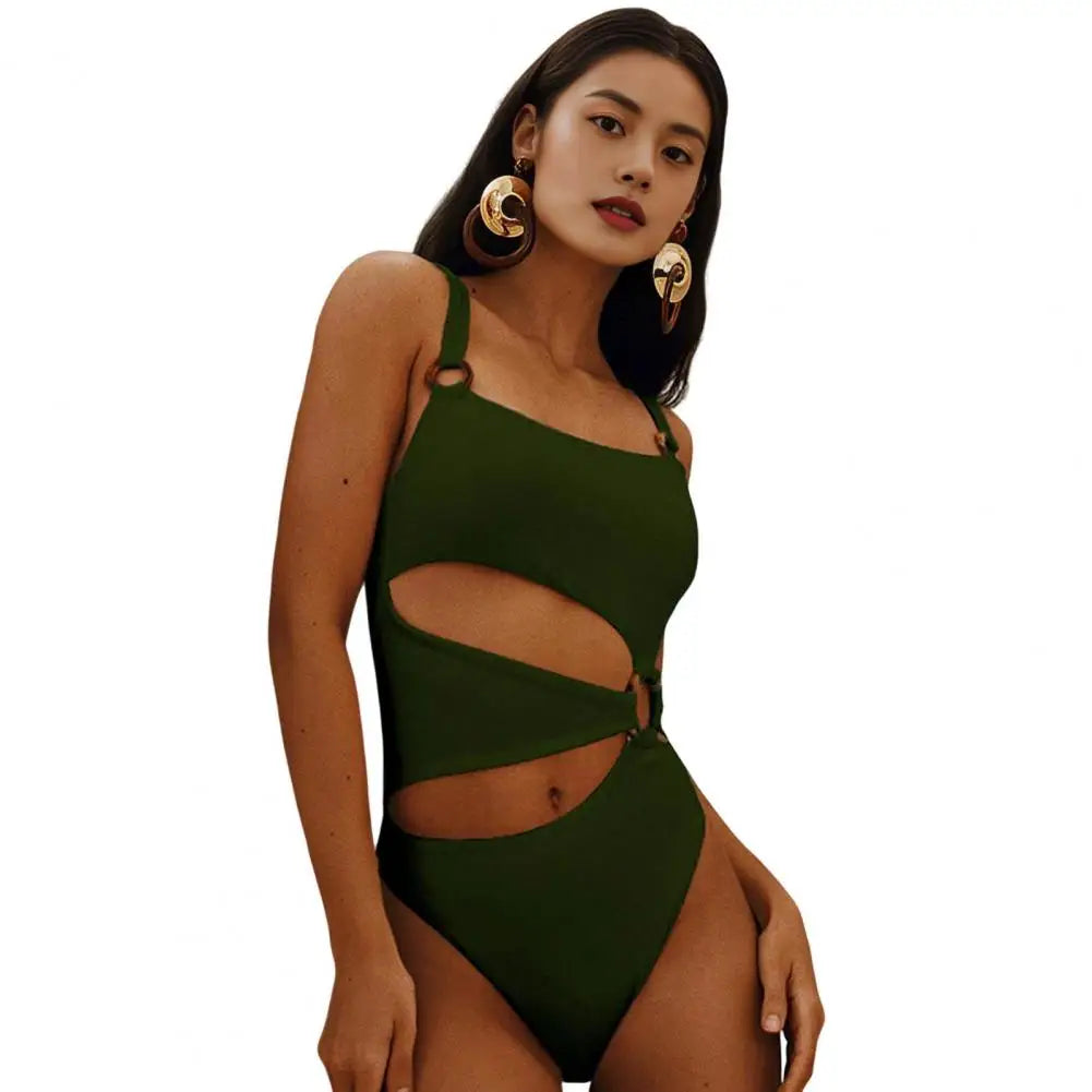 Sexy Solid Color One Piece Swimwear