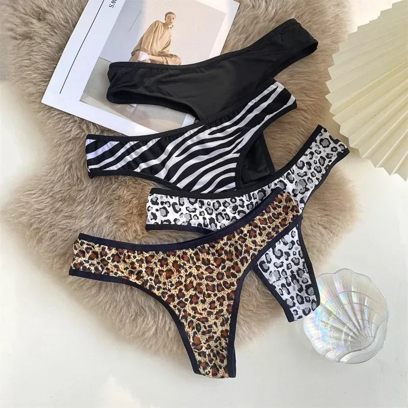 Leopard Lace Low Waist Thong