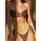 Shiny Push-Up Halter Bikini Set for Women
