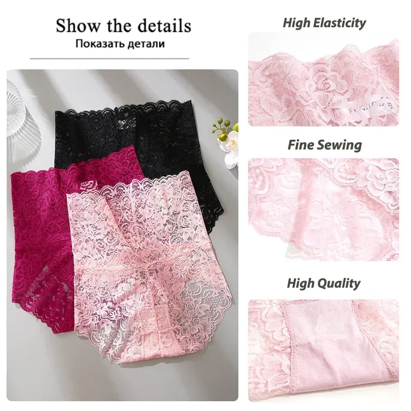 Elegant Lace High Waist Briefs