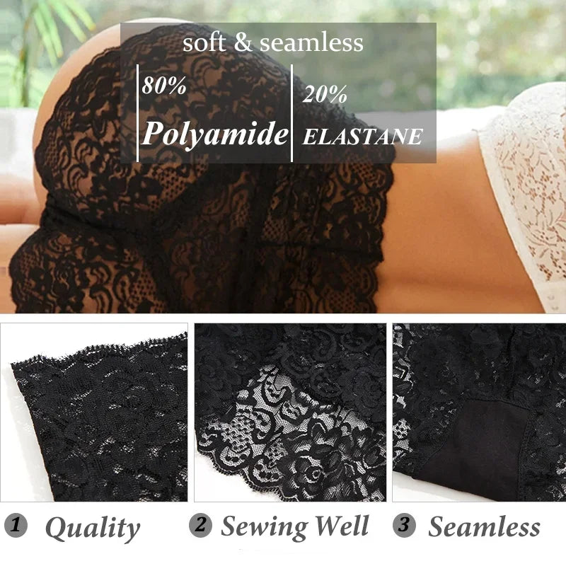 Elegant Lace High Waist Briefs