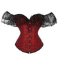 Shoulder Straps Steel Boned Corset With Puff Sleeves