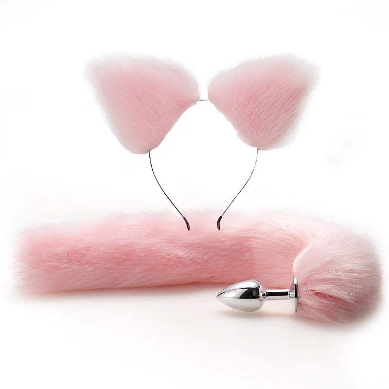 Fox Pigtail Anal Plug and BDSM Cat Ears