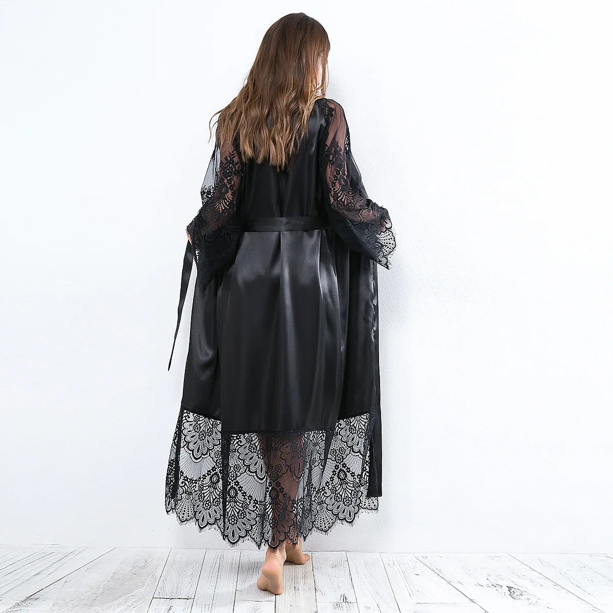 Satin Long Kimono
