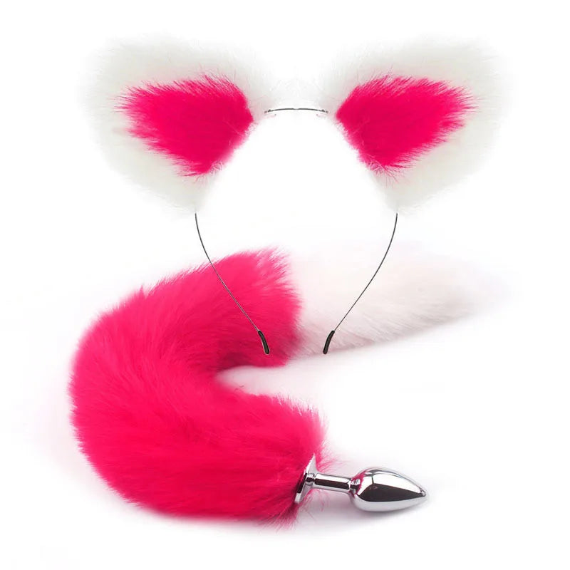 Fox Pigtail Anal Plug and BDSM Cat Ears