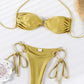 Shiny Push-Up Halter Bikini Set for Women