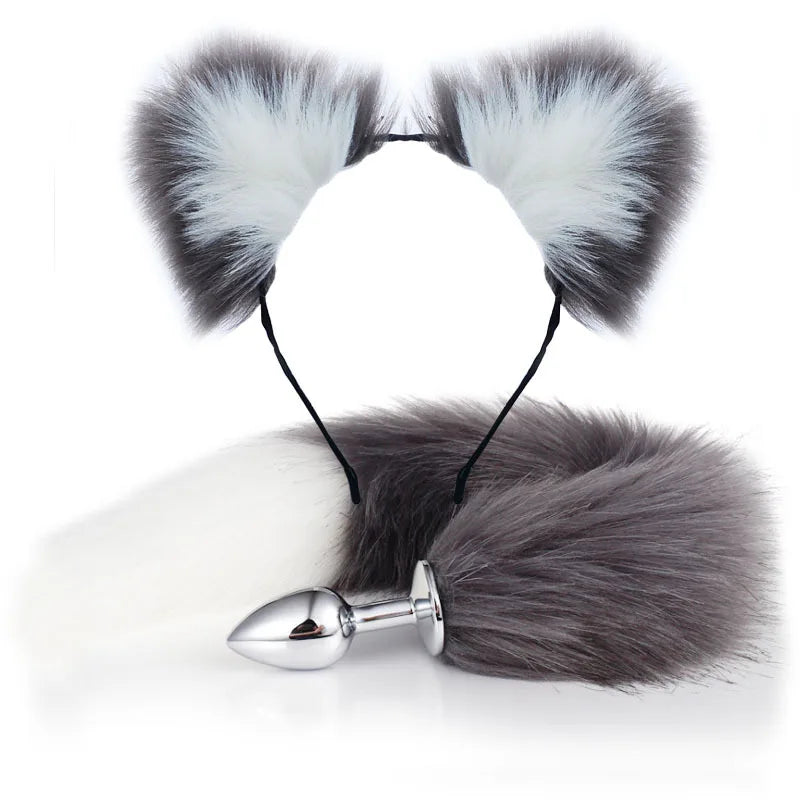 Fox Pigtail Anal Plug and BDSM Cat Ears