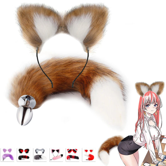 Fox Pigtail Anal Plug and BDSM Cat Ears