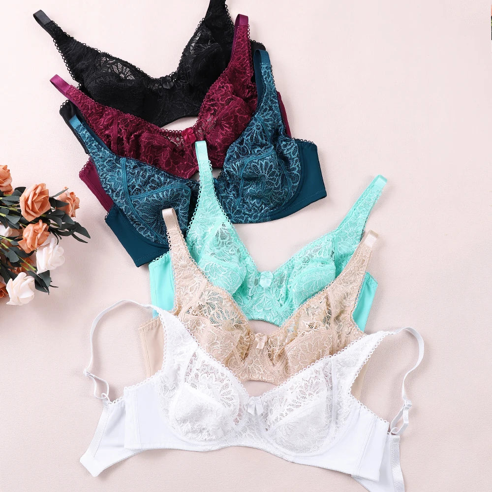 Floral Mesh Lace Bra