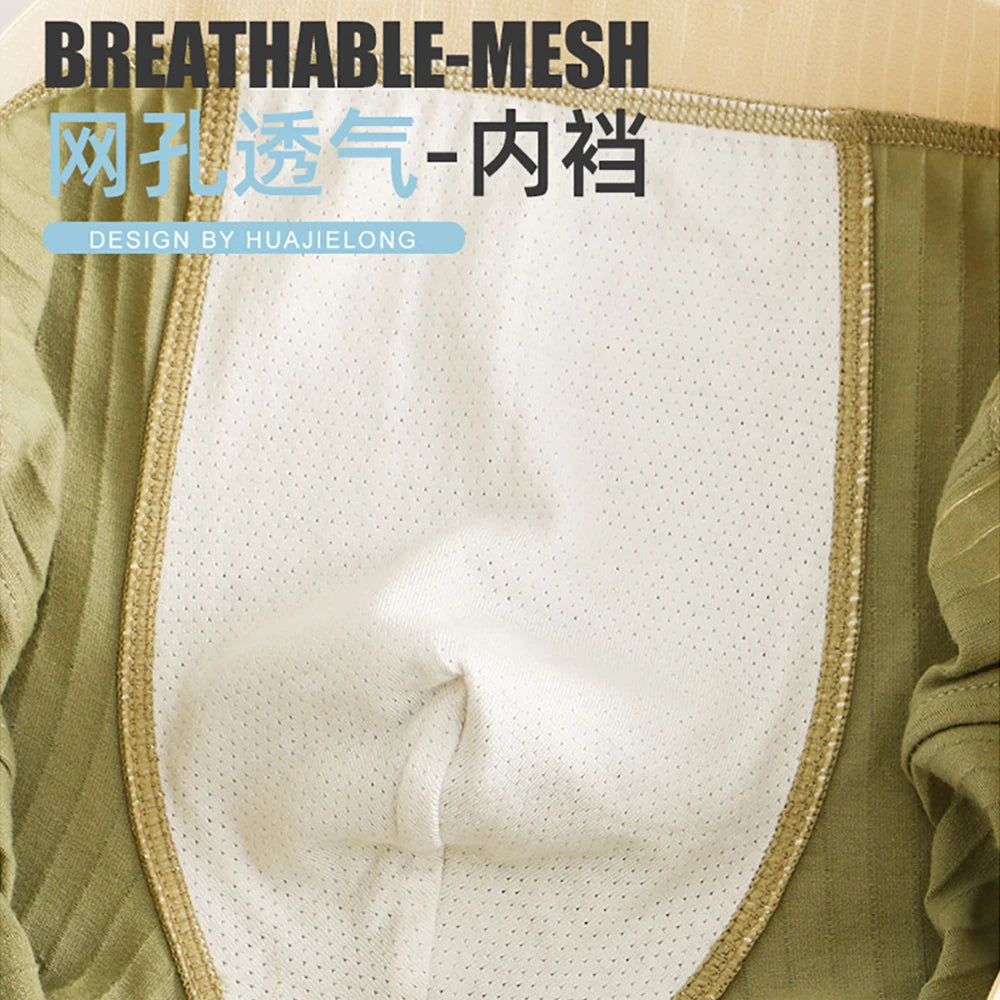 Men's Breathable Cotton Boxers with Stylish Stripes