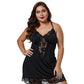 Plus Size Lace Satin Spaghetti Strap Nightdress