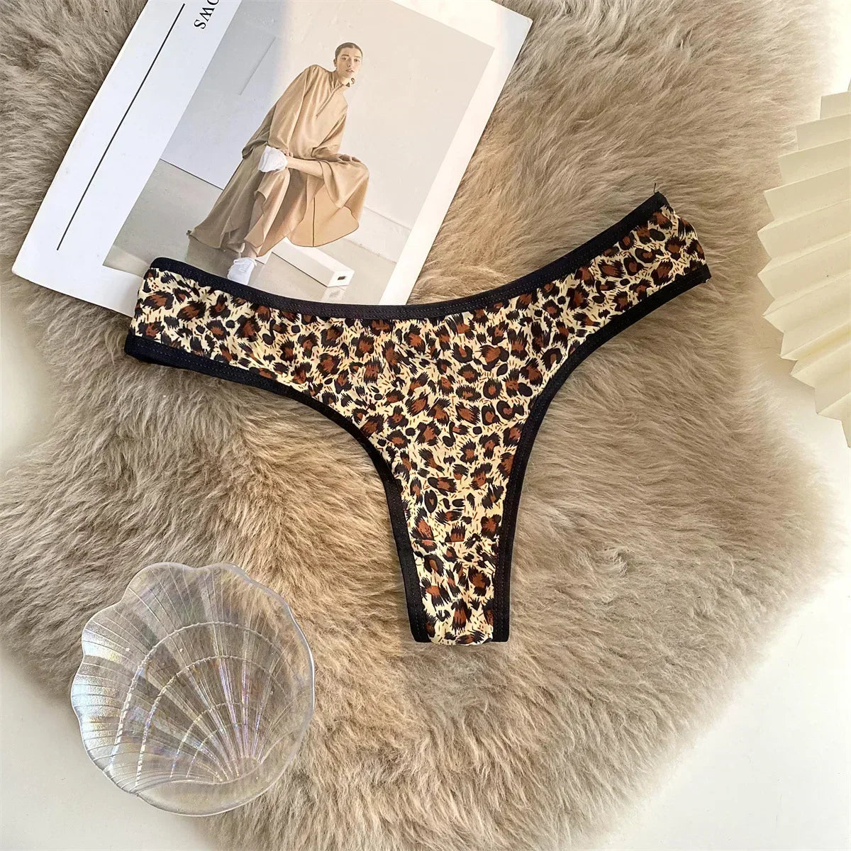 Leopard Lace Low Waist Thong