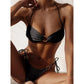 Shiny Push-Up Halter Bikini Set for Women