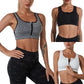 Zipper Push Up Sports Bra