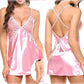 Deep V Back Satin Long Cami Dress