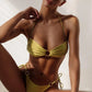 Shiny Push-Up Halter Bikini Set for Women