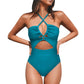 Cut Out One-Piece Backless Swimsuit