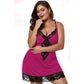Plus Size Lace Satin Spaghetti Strap Nightdress