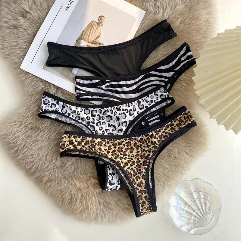 Leopard Lace Low Waist Thong
