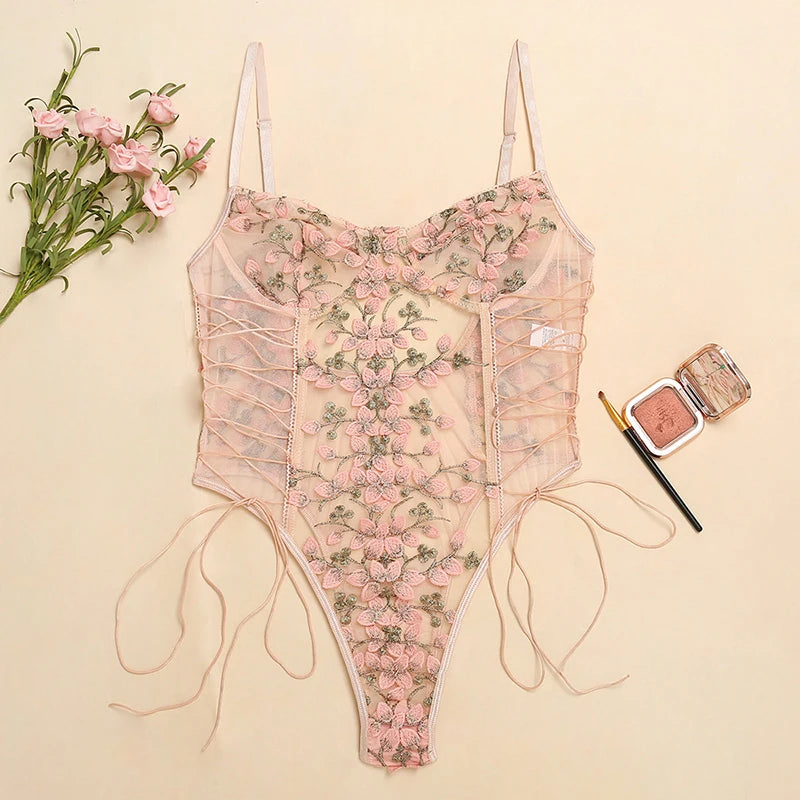 Ellolace Floral Lace Bodysuit