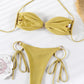 Shiny Push-Up Halter Bikini Set for Women