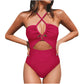 Cut Out One-Piece Backless Swimsuit
