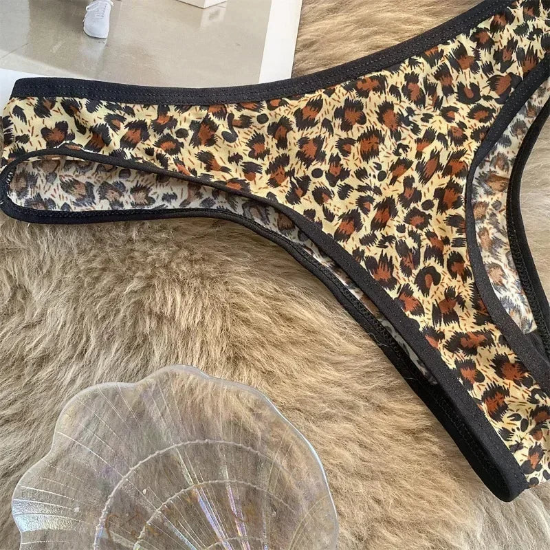 Leopard Lace Low Waist Thong