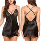 Deep V Back Satin Long Cami Dress