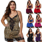 Plus Size Lace Satin Spaghetti Strap Nightdress