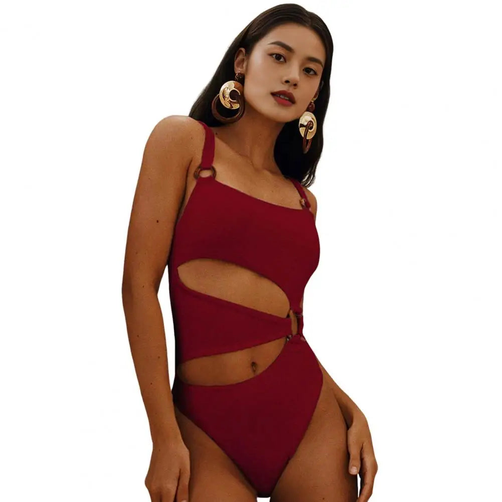 Sexy Solid Color One Piece Swimwear